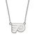LogoArt Philadelphia Flyers Necklace - Sterling Silver Rhodium-Plated Small Pendant 18 Inch