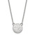 LogoArt New York Islanders Necklace - Sterling Silver Rhodium-Plated Small Pendant 18 Inch