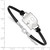 LogoArt Rutgers University Bracelet - Sterling Silver Rhodium-Plated Letter R Small Center Black Leather 7 Inch with Extender - View 2