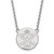 Sterling Silver Rhodium-Plated LogoArt College of William and Mary Large Disc Pendant 18 Inch Necklace