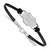 LogoArt Butler University Bracelet - Sterling Silver Rhodium-Plated Bulldog Small Center Black Leather 7 Inch with Extender