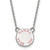 LogoArt Gamma Phi Beta Necklace - Sterling Silver Rhodium-Plated Sorority Text Small Color Enamel Pendant 18 Inch - SS014GPB-18