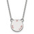 LogoArt Pi Beta Phi Necklace - Sterling Silver Rhodium-Plated Sorority Text Small Color Enamel Pendant 18 Inch - SS014PBP-18