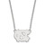 LogoArt University of North Carolina Necklace - Sterling Silver Rhodium-Plated N-C Small Pendant 18 Inch