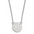 LogoArt Boston Bruins Necklace - Sterling Silver Rhodium-Plated Small Pendant 18 Inch, 12 mm Wide