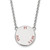 LogoArt Pi Beta Phi Necklace - Sterling Silver Rhodium-Plated Sorority Text Large Color Enamel Pendant 18 Inch - SS015PBP-18