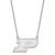 LogoArt Purdue University Necklace - Sterling Silver Rhodium-Plated Letter P Large Pendant 18 Inch