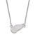 LogoArt Detroit Red Wings Necklace - Sterling Silver Rhodium-Plated Small Pendant 18 Inch