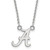 LogoArt University of Alabama Necklace - Sterling Silver Rhodium-Plated Letter A Small Pendant 18 Inch