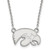 LogoArt University of Iowa Necklace - Sterling Silver Rhodium-Plated Hawk Small Pendant 18 Inch