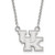 LogoArt University of Kentucky Necklace - Sterling Silver Rhodium-Plated U-K Small Pendant 18 Inch
