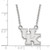 LogoArt University of Kentucky Necklace - Sterling Silver Rhodium-Plated U-K Small Pendant 18 Inch - View 2