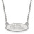 LogoArt University of Mississippi Necklace - Sterling Silver Rhodium-Plated Ole Miss Small Oval Pendant 18 Inch