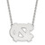 LogoArt University of North Carolina Necklace - Sterling Silver Rhodium-Plated N-C Large Pendant 18 Inch