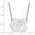 LogoArt University of North Carolina Necklace - Sterling Silver Rhodium-Plated N-C Large Pendant 18 Inch - View 2
