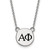 LogoArt Alpha Phi Necklace - Sterling Silver Rhodium-Plated Sorority Greek Letters Small Black Enamel Pendant 18 Inch