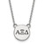 LogoArt Alpha Xi Delta Necklace - Sterling Silver Rhodium-Plated Sorority Greek Letters Small Black Enamel Pendant 18 Inch