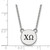 LogoArt Chi Omega Necklace - Sterling Silver Rhodium-Plated Sorority Greek Letters Small Black Enamel Pendant 18 Inch - View 2