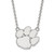 LogoArt Clemson University Necklace - Sterling Silver Rhodium-Plated Tiger Paw Large Pendant 18 Inch