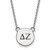 LogoArt Delta Zeta Necklace - Sterling Silver Rhodium-Plated Sorority Greek Letters Small Black Enamel Pendant 18 Inch