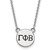 LogoArt Gamma Phi Beta Necklace - Sterling Silver Rhodium-Plated Sorority Greek Letters Small Black Enamel Pendant 18 Inch