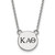 LogoArt Kappa Alpha Theta Necklace - Sterling Silver Rhodium-Plated Sorority Greek Letters Small Black Enamel Pendant 18 Inch