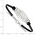 LogoArt Longwood University Bracelet - Sterling Silver Rhodium-Plated Lancers Black Leather 7 Inch with Extender - View 2