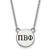LogoArt Pi Beta Phi Necklace - Sterling Silver Rhodium-Plated Sorority Greek Letters Small Black Enamel Pendant 18 Inch