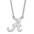 LogoArt University of Alabama Necklace - Sterling Silver Rhodium-Plated Letter A Large Pendant 18 Inch