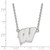 LogoArt University of Wisconsin Necklace - Sterling Silver Rhodium-Plated Letter W Large Pendant 18 Inch - View 2