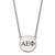 LogoArt Alpha Epsilon Phi Necklace - Sterling Silver Rhodium-Plated Sorority Greek Letters Small Black Enamel Pendant 18 Inch