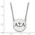 LogoArt Alpha Sigma Alpha Necklace - Sterling Silver Rhodium-Plated Sorority Greek Letters Large Black Enamel Pendant 18 Inch - View 2