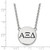 LogoArt Alpha Xi Delta Necklace - Sterling Silver Rhodium-Plated Sorority Greek Letters Large Black Enamel Pendant 18 Inch - View 2