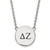 LogoArt Delta Zeta Necklace - Sterling Silver Rhodium-Plated Sorority Greek Letters Large Black Enamel Pendant 18 Inch