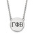 LogoArt Gamma Phi Beta Necklace - Sterling Silver Rhodium-Plated Sorority Greek Letters Large Black Enamel Pendant 18 Inch