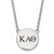 LogoArt Kappa Alpha Theta Necklace - Sterling Silver Rhodium-Plated Sorority Greek Letters Large Black Enamel Pendant 18 Inch