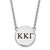 LogoArt Kappa Kappa Gamma Necklace - Sterling Silver Rhodium-Plated Sorority Greek Letters Large Black Enamel Pendant 18 Inch