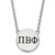 LogoArt Pi Beta Phi Necklace - Sterling Silver Rhodium-Plated Sorority Greek Letters Large Black Enamel Pendant 18 Inch