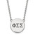 LogoArt Phi Sigma Sigma Necklace - Sterling Silver Rhodium-Plated Sorority Greek Letters Large Black Enamel Pendant 18 Inch