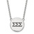 LogoArt Sigma Sigma Sigma Necklace - Sterling Silver Rhodium-Plated Sorority Greek Letters Large Black Enamel Pendant 18 Inch
