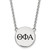 LogoArt Theta Phi Alpha Necklace - Sterling Silver Rhodium-Plated Sorority Greek Letters Large Black Enamel Pendant 18 Inch