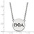 LogoArt Theta Phi Alpha Necklace - Sterling Silver Rhodium-Plated Sorority Greek Letters Large Black Enamel Pendant 18 Inch - View 2