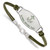 LogoArt Alpha Sigma Tau Bracelet - Sterling Silver Rhodium-Plated Sorority Symbol Color Enamel Color Leather 7 Inch with Extender