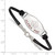 LogoArt Alpha Phi Bracelet - Sterling Silver Rhodium-Plated Sorority Symbol Color Enamel Black Leather 7 Inch with Extender - View 2