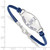 LogoArt Alpha Xi Delta Bracelet - Sterling Silver Rhodium-Plated Sorority Symbol Color Enamel Color Leather 7 Inch with Extender - View 2