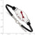 LogoArt Pi Beta Phi Bracelet - Sterling Silver Rhodium-Plated Sorority Symbol Color Enamel Black Leather 7 Inch with Extender - View 2
