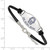 LogoArt Phi Sigma Sigma Bracelet - Sterling Silver Rhodium-Plated Sorority Symbol Color Enamel Black Leather 7 Inch with Extender - View 2