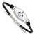 LogoArt Theta Phi Alpha Bracelet - Sterling Silver Rhodium-Plated Sorority Symbol Color Enamel Black Leather 7 Inch with Extender