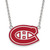 LogoArt Montreal Canadiens Necklace - Sterling Silver Rhodium-Plated Large Enameled Pendant 18 Inch