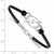 LogoArt Tampa Bay Lightning Bracelet - Sterling Silver Rhodium-Plated Small Center Black Leather 7 Inch with Extender - View 2